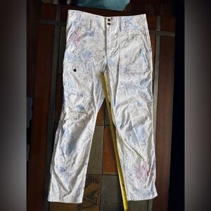 Anthropolgie the wanderer white paint splat preppy pants 30 artistry mixed media